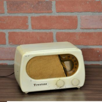 White vintage radio prop rentals NYC/New York
