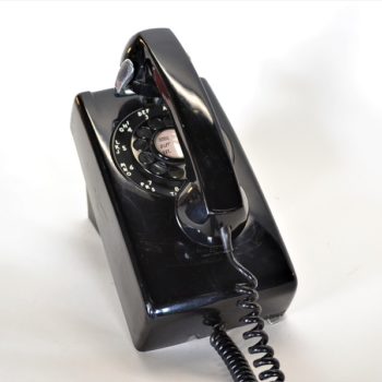 Slim black telephone