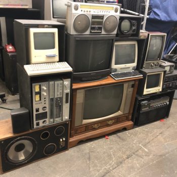 vintage tech 80s party prop tv wall computer props nyc