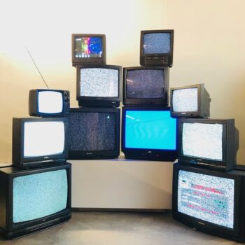 vintage tv stack television props new york