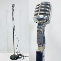vintage 1950s-1960s rauland borg mic microphone prop rental w stand