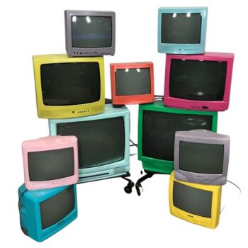 90s party props colorful neon tvs